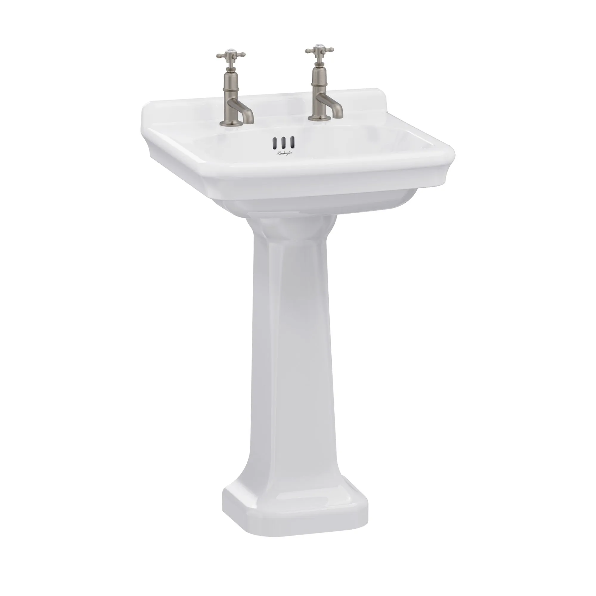 Burlington Guild Rectangular White Basin With Standard Pedestal
