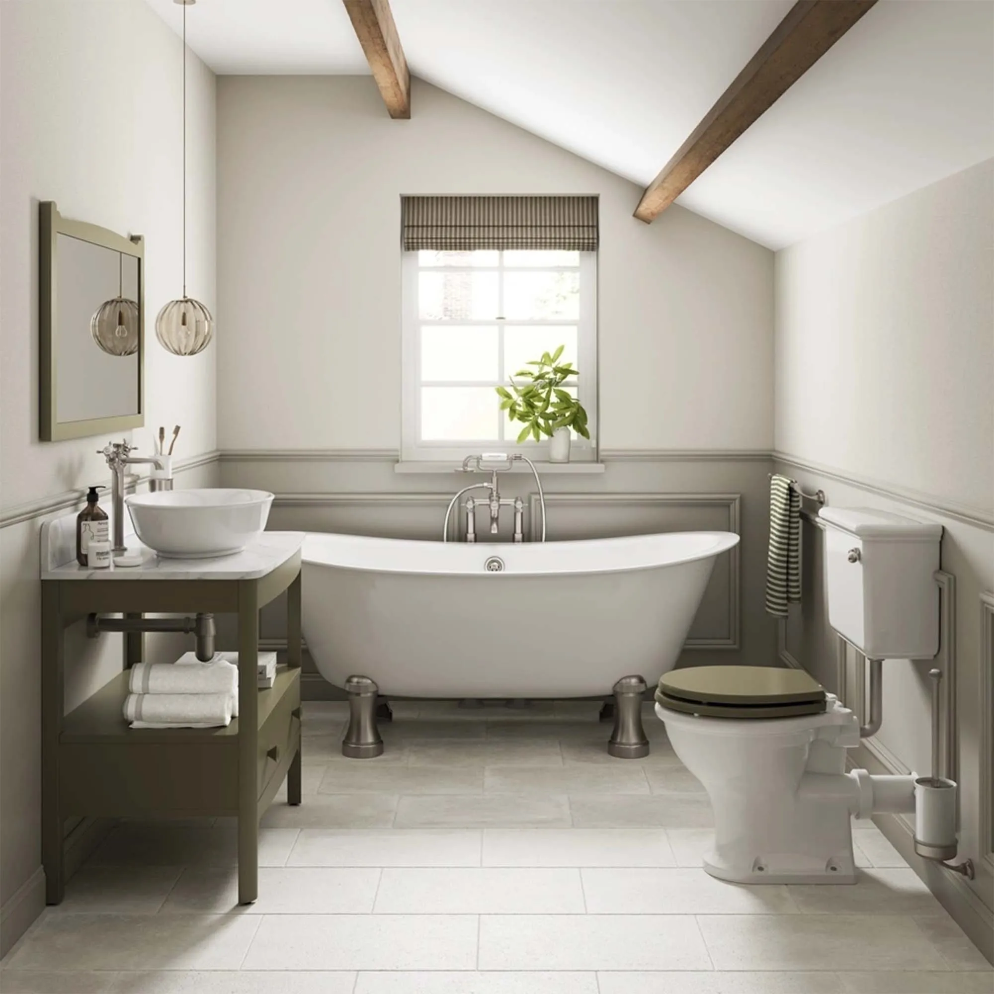 Burlington Guild Rimless Low-Level Toilet With Standard WC Pan Traditional