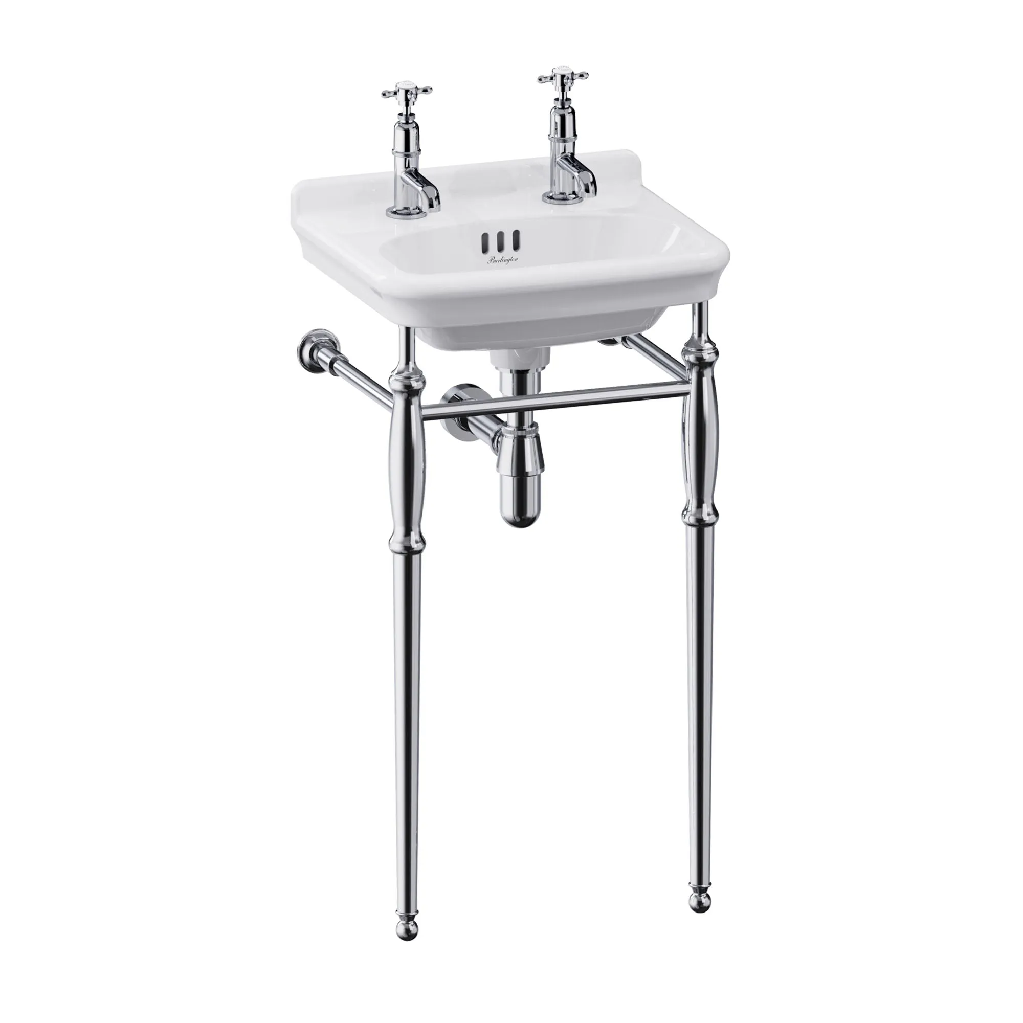 Burlington Guild White Rectangular Basin With Washstand