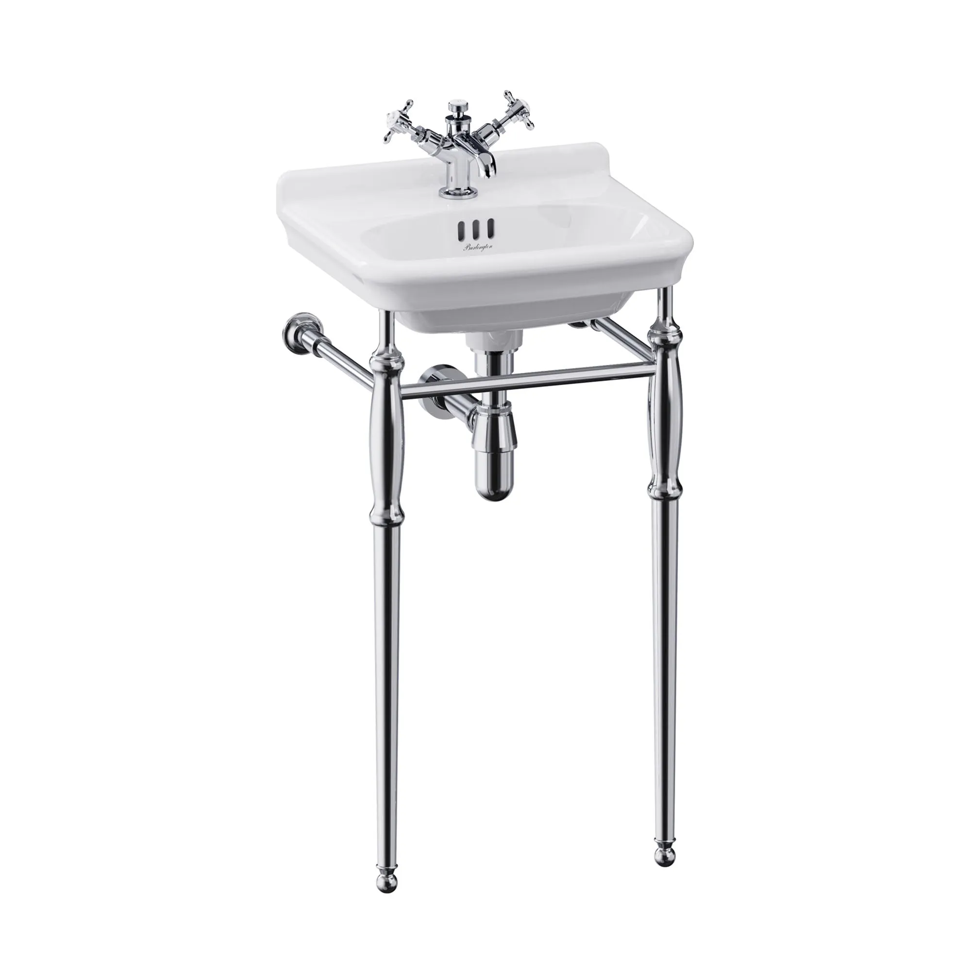 Burlington Guild White Rectangular Basin With Washstand