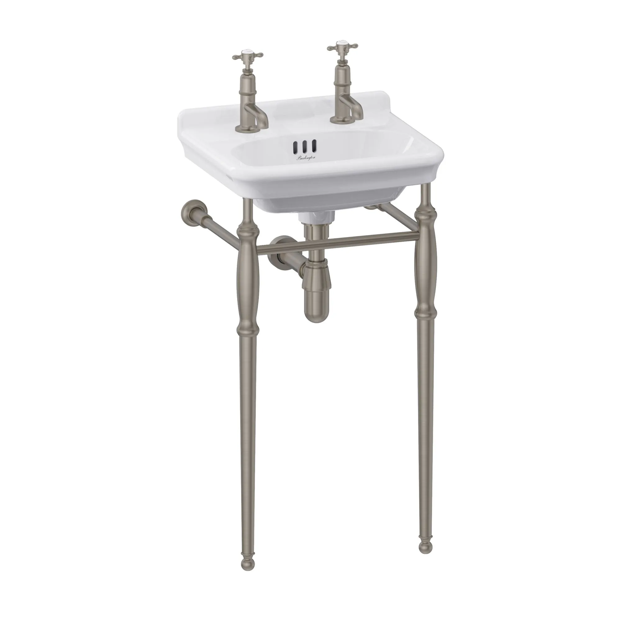 Burlington Guild White Rectangular Basin With Washstand