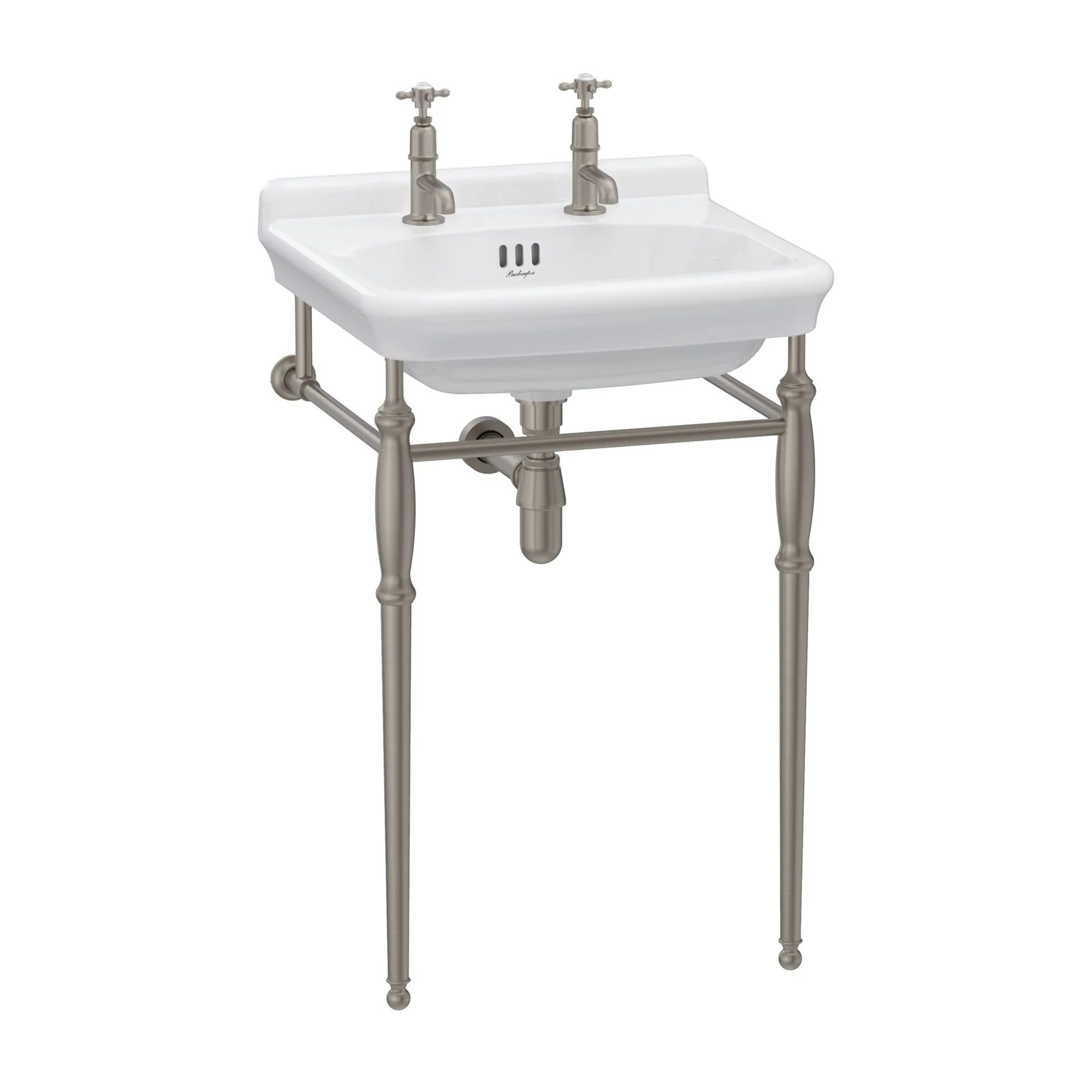Burlington Guild White Rectangular Basin With Washstand