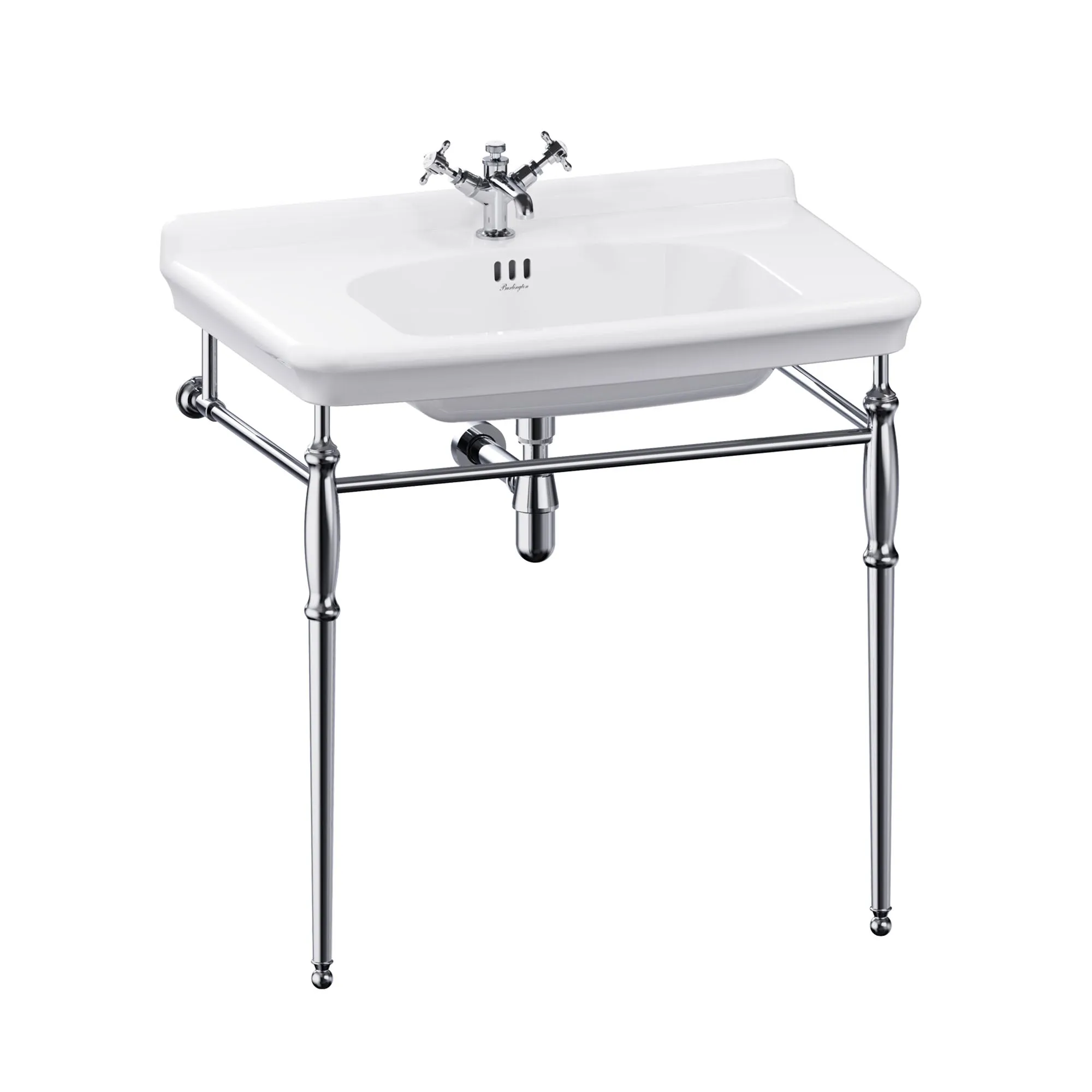 Burlington Guild White Rectangular Basin With Washstand