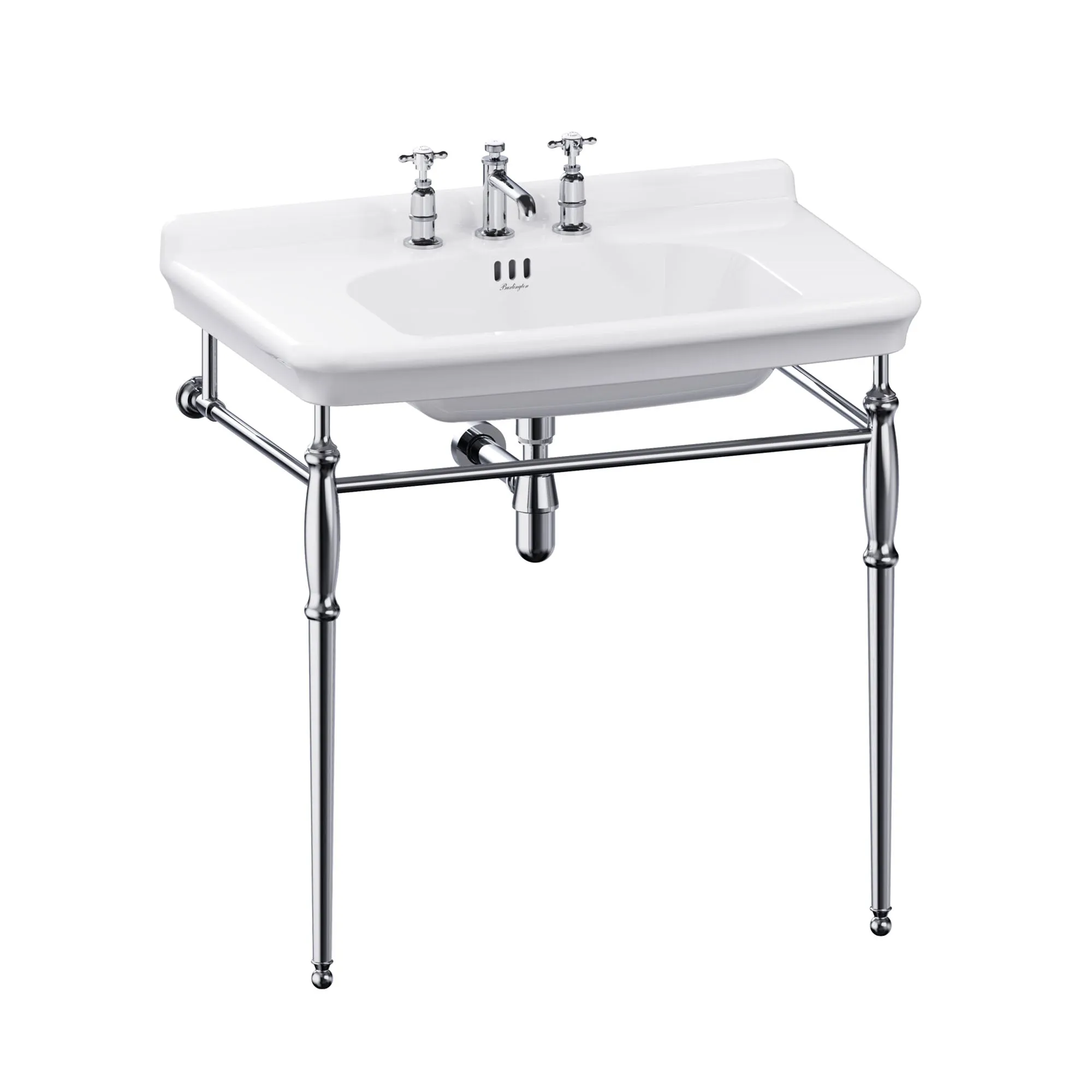 Burlington Guild White Rectangular Basin With Washstand