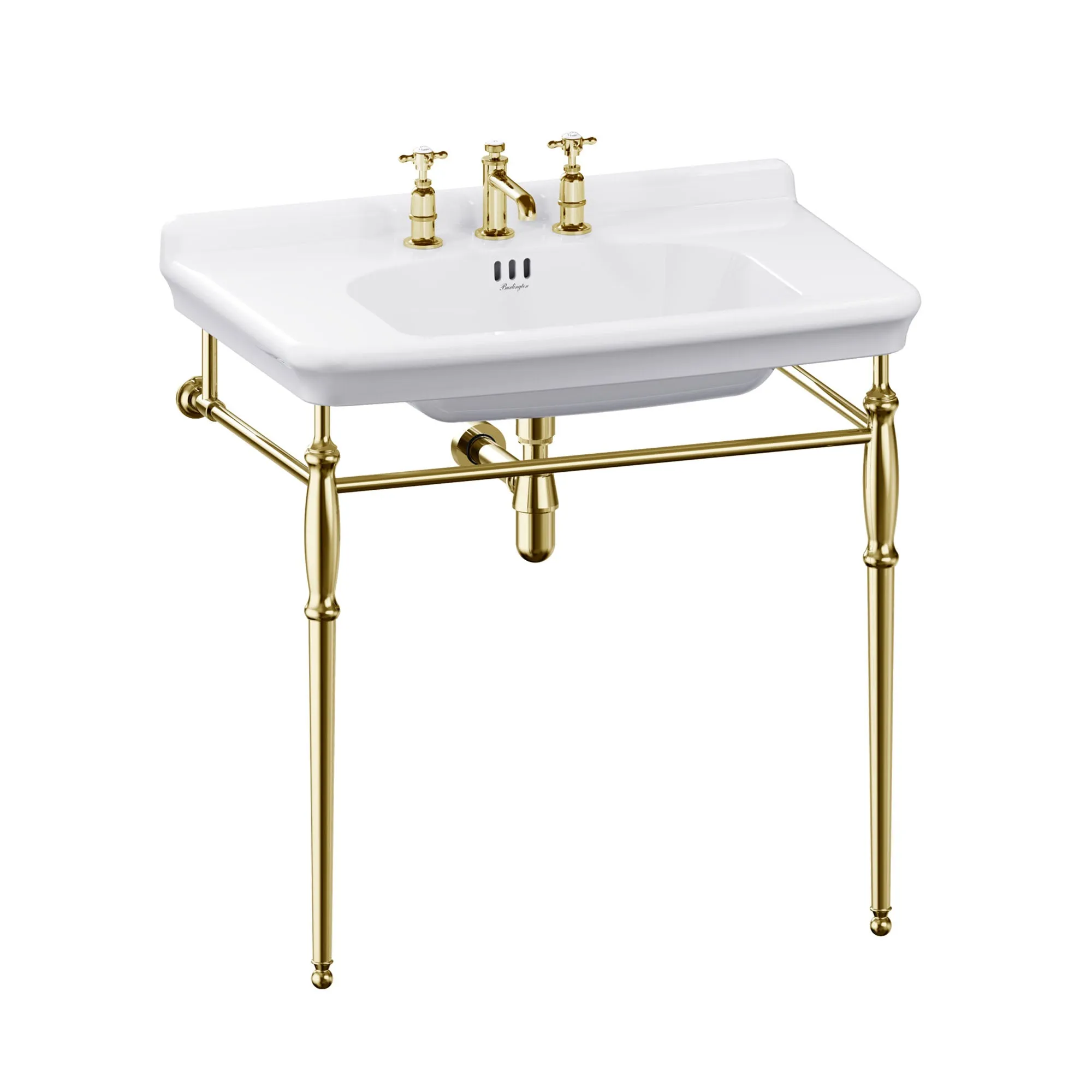 Burlington Guild White Rectangular Basin With Washstand