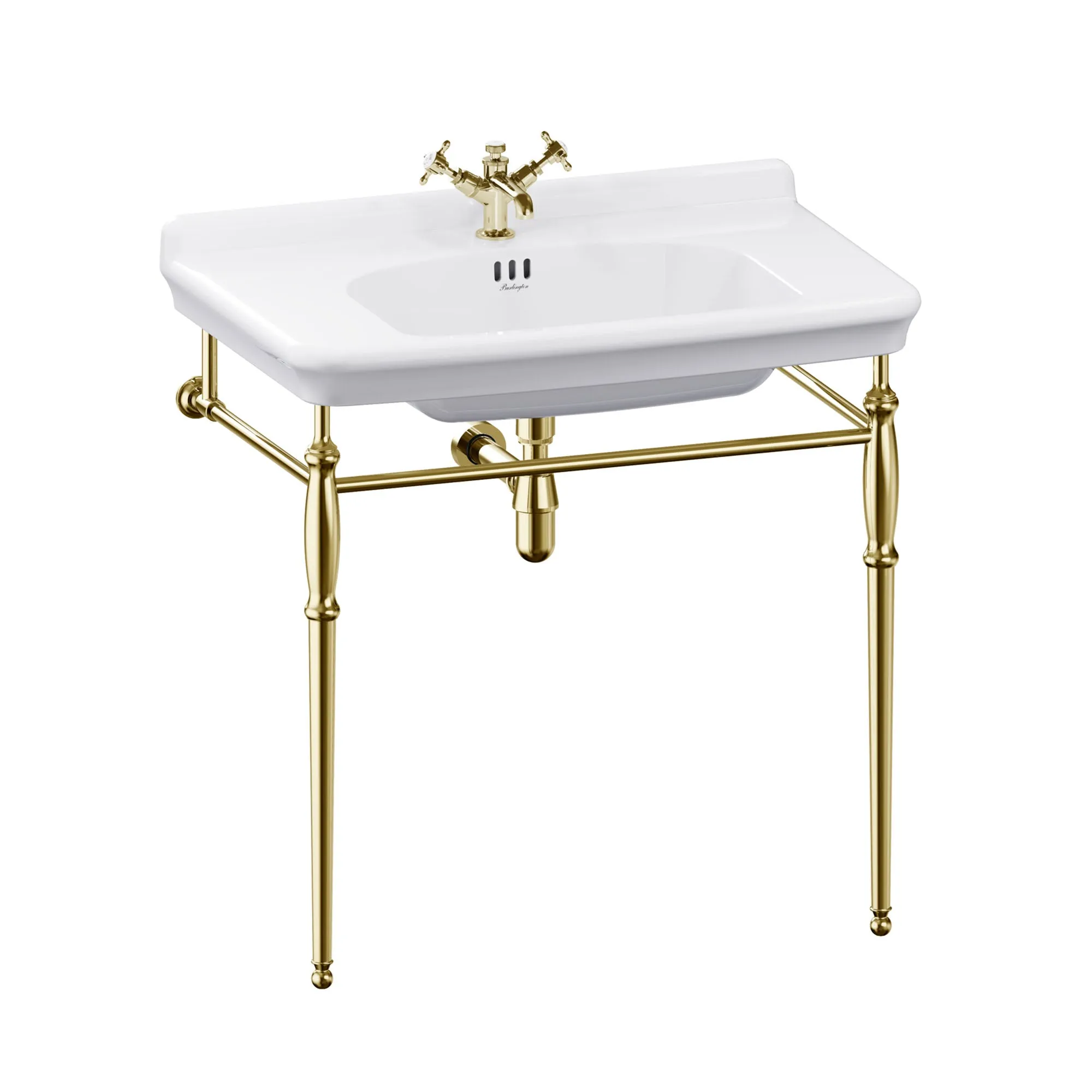 Burlington Guild White Rectangular Basin With Washstand