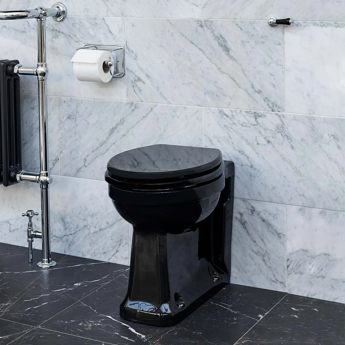 Burlington Jet Black Back To Wall Toilet Pan