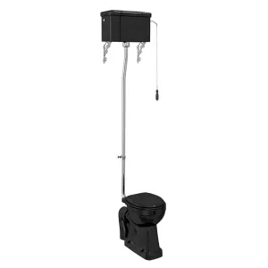 Burlington Jet Black High-Level Toilet With Standard WC Pan