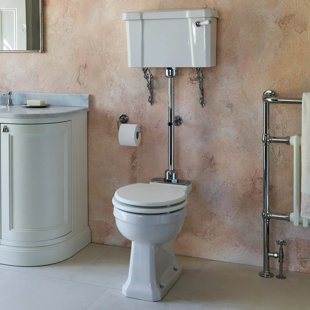 Burlington Medium-Level Toilet With Rimless WC Pan Traditional