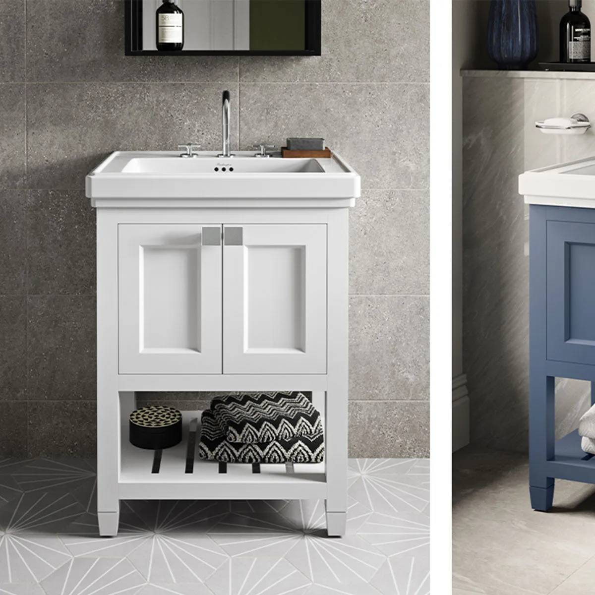Burlington Riviera 2-Door Floorstanding Vanity Unit with Square Basin