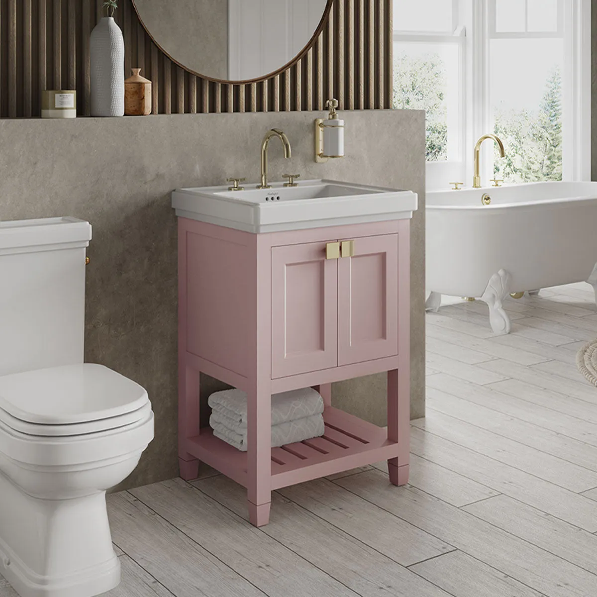 Burlington Riviera 2-Door Floorstanding Vanity Unit with Square Basin