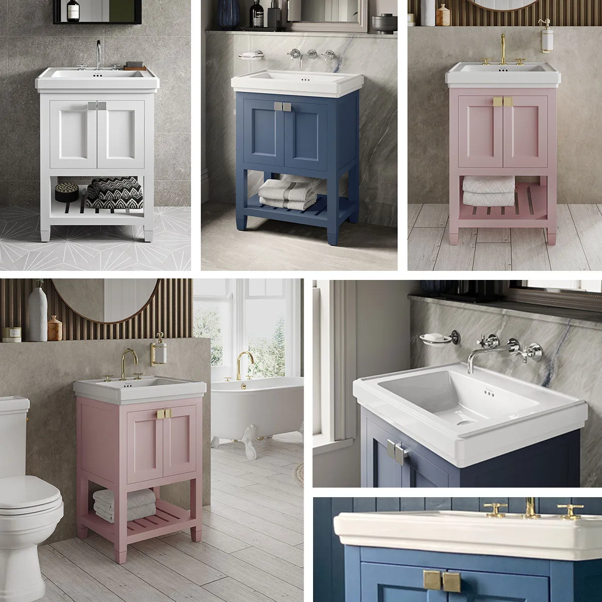 Burlington Riviera 2-Door Floorstanding Vanity Unit with Square Basin