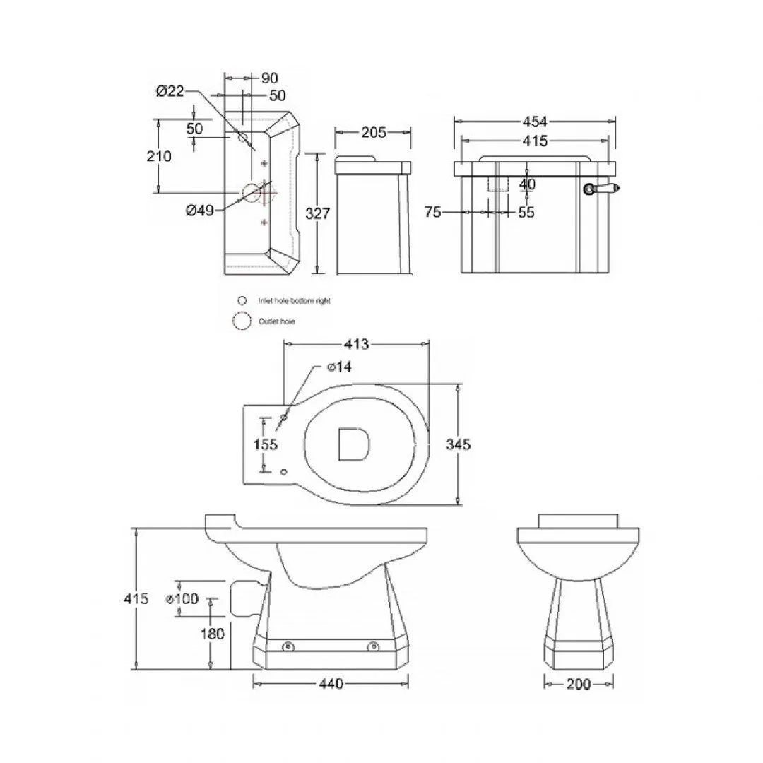Burlington Standard Close Coupled Toilet Traditional