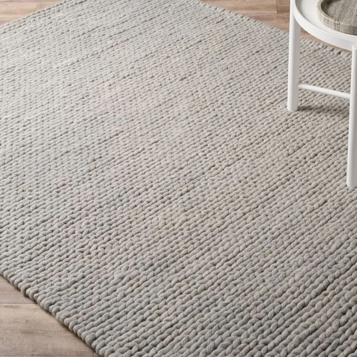 Charlotte Braided Wool Blend Rug - Large - Grey Mocka