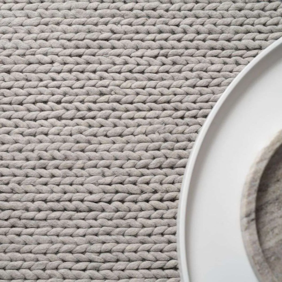 Charlotte Braided Wool Blend Rug - Large - Grey Mocka