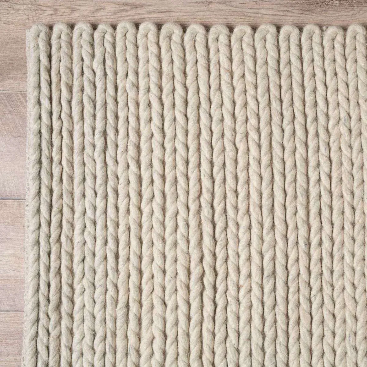 Charlotte Braided Wool Rug - Large - Natural Marle Mocka
