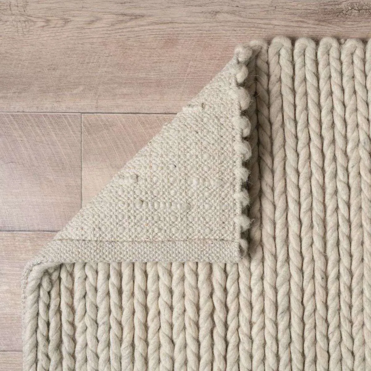 Charlotte Braided Wool Rug - Large - Natural Marle Mocka