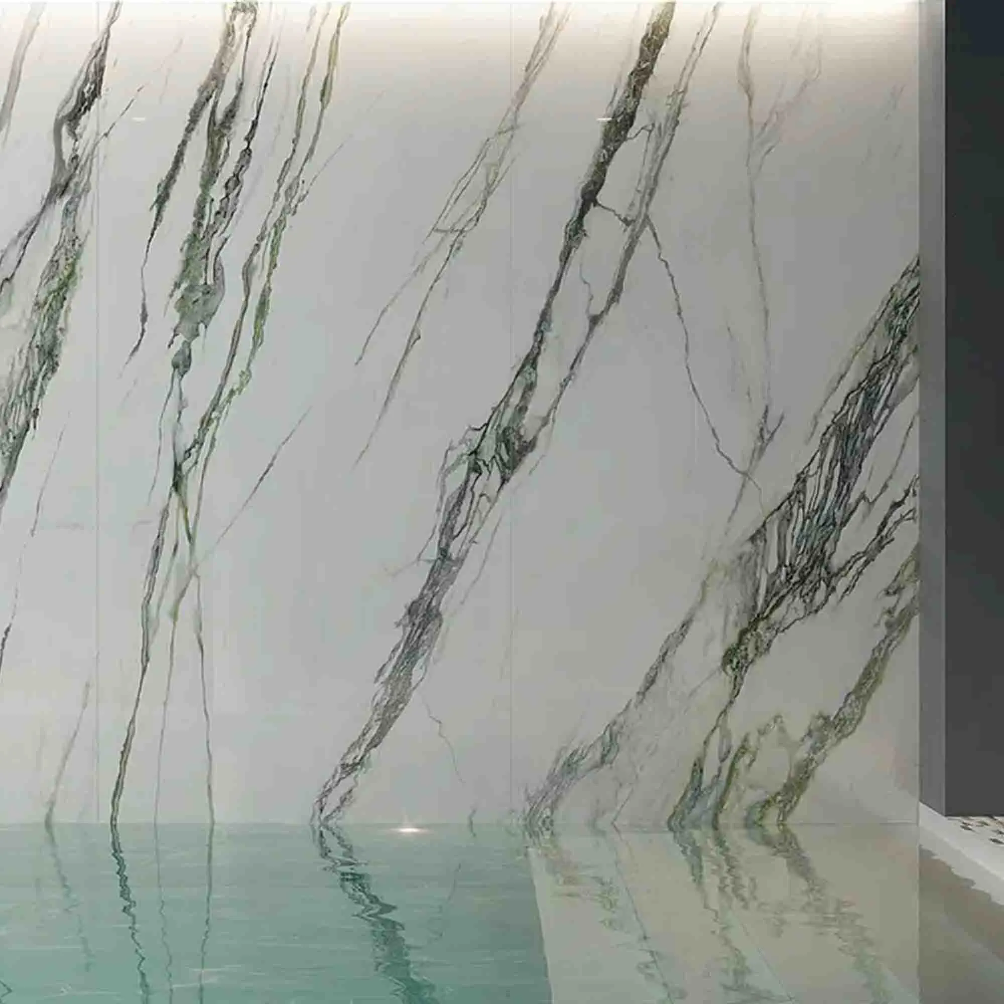 Charm Experience Calacatta Green Marble Effect Porcelain Tile 60x120cm Matt