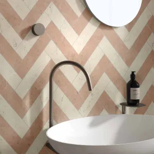 Chester Bianco di Asiago Marble Effect Porcelain Tile 7.5x30cm Matt