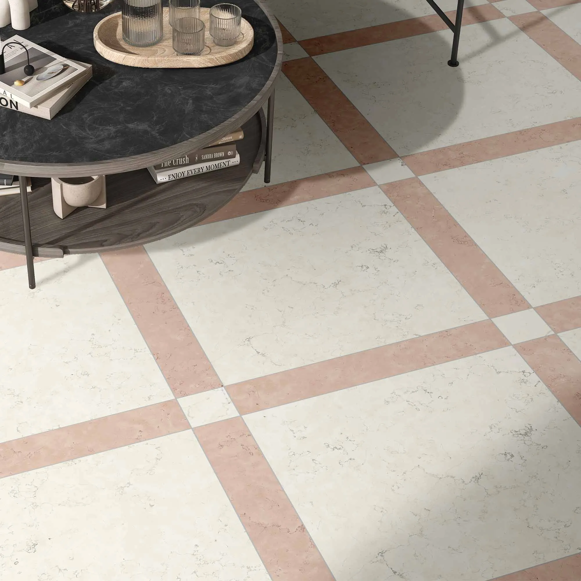 Chester Bianco Di Asiago Marble Effect Porcelain Tile 7.5x7.5cm Matt