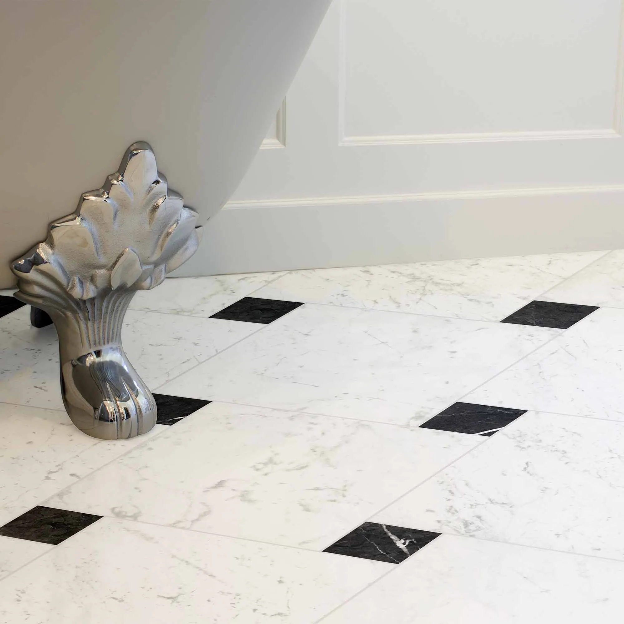 Chester Carrara Marble Effect Porcelain Tile 30x30cm Matt