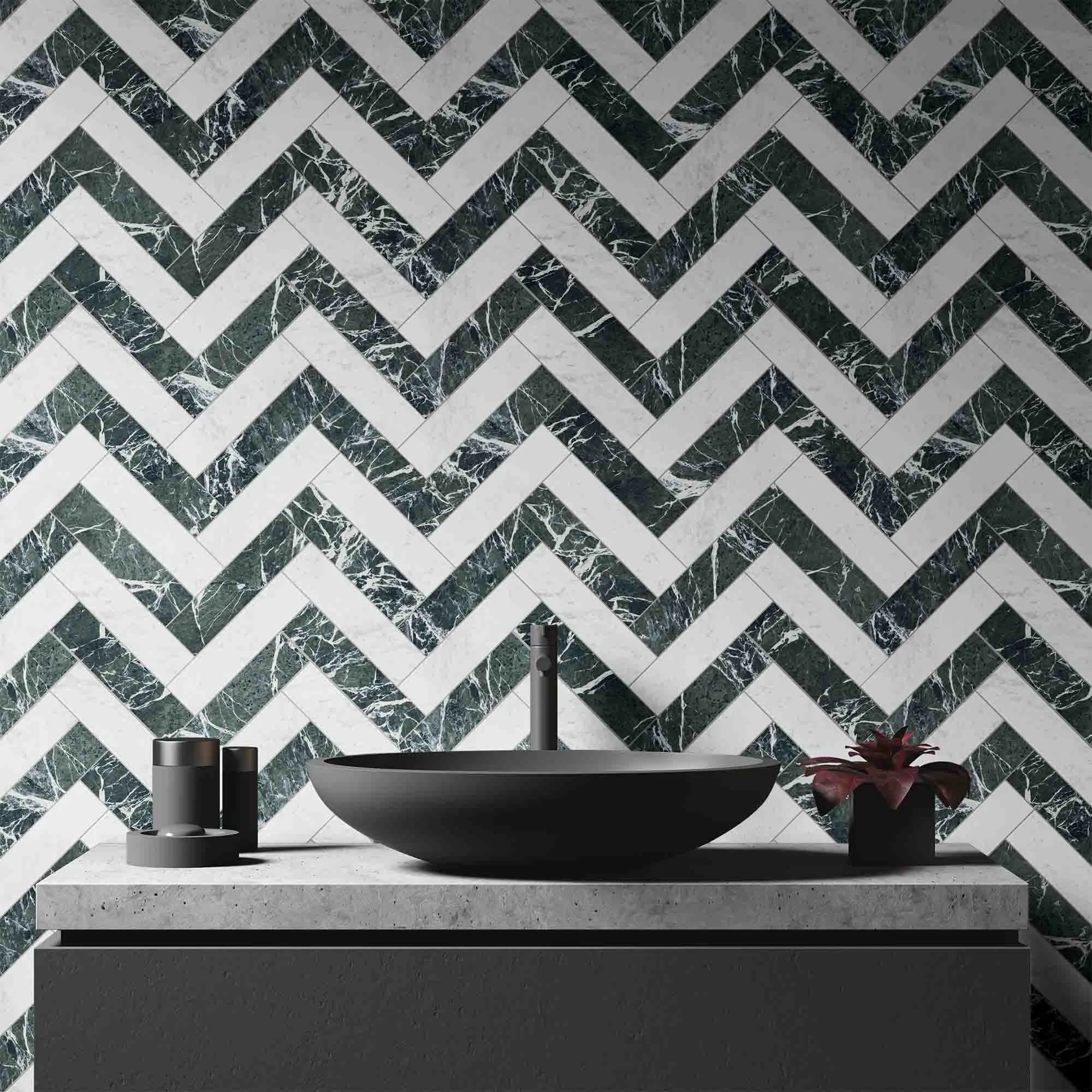 Chester Carrara Marble Effect Porcelain Tile 7.5x30cm Matt