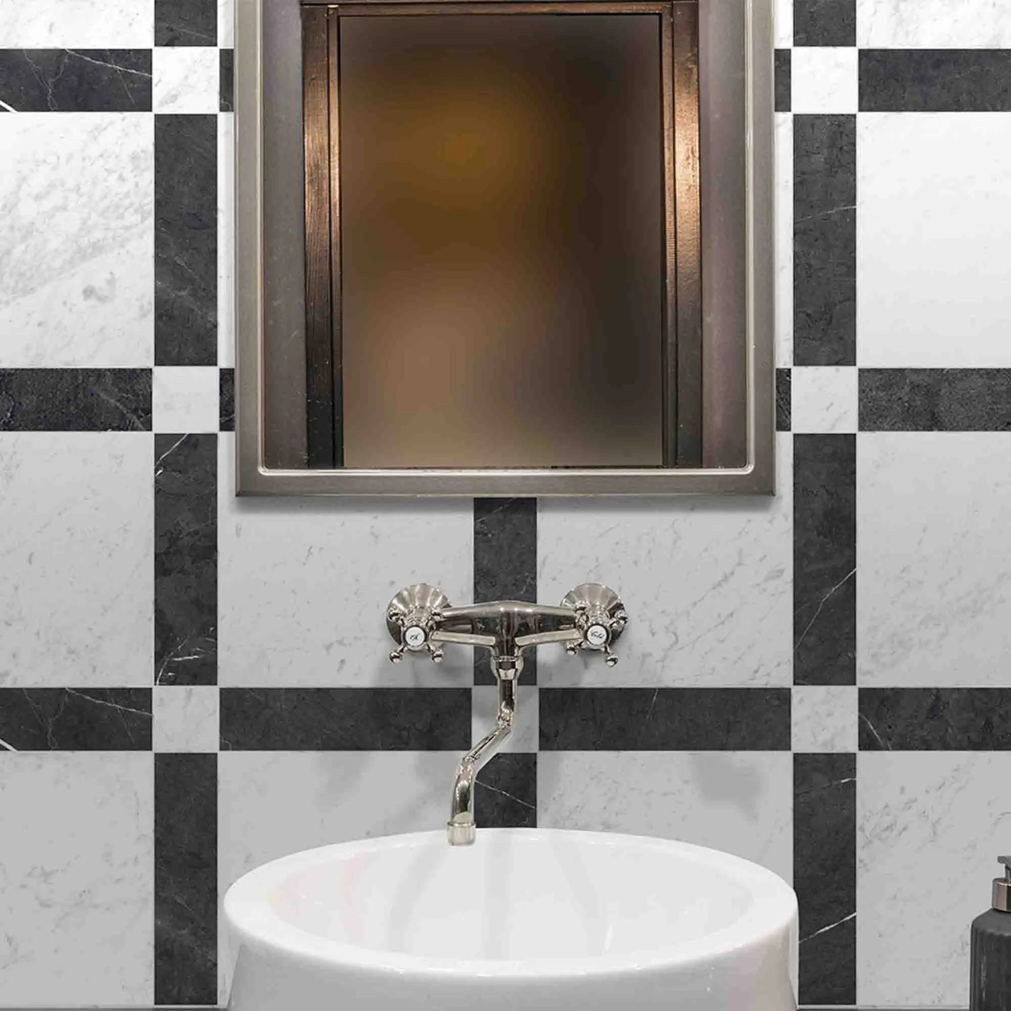 Chester Carrara Marble Effect Porcelain Tile 7.5x7.5cm Matt