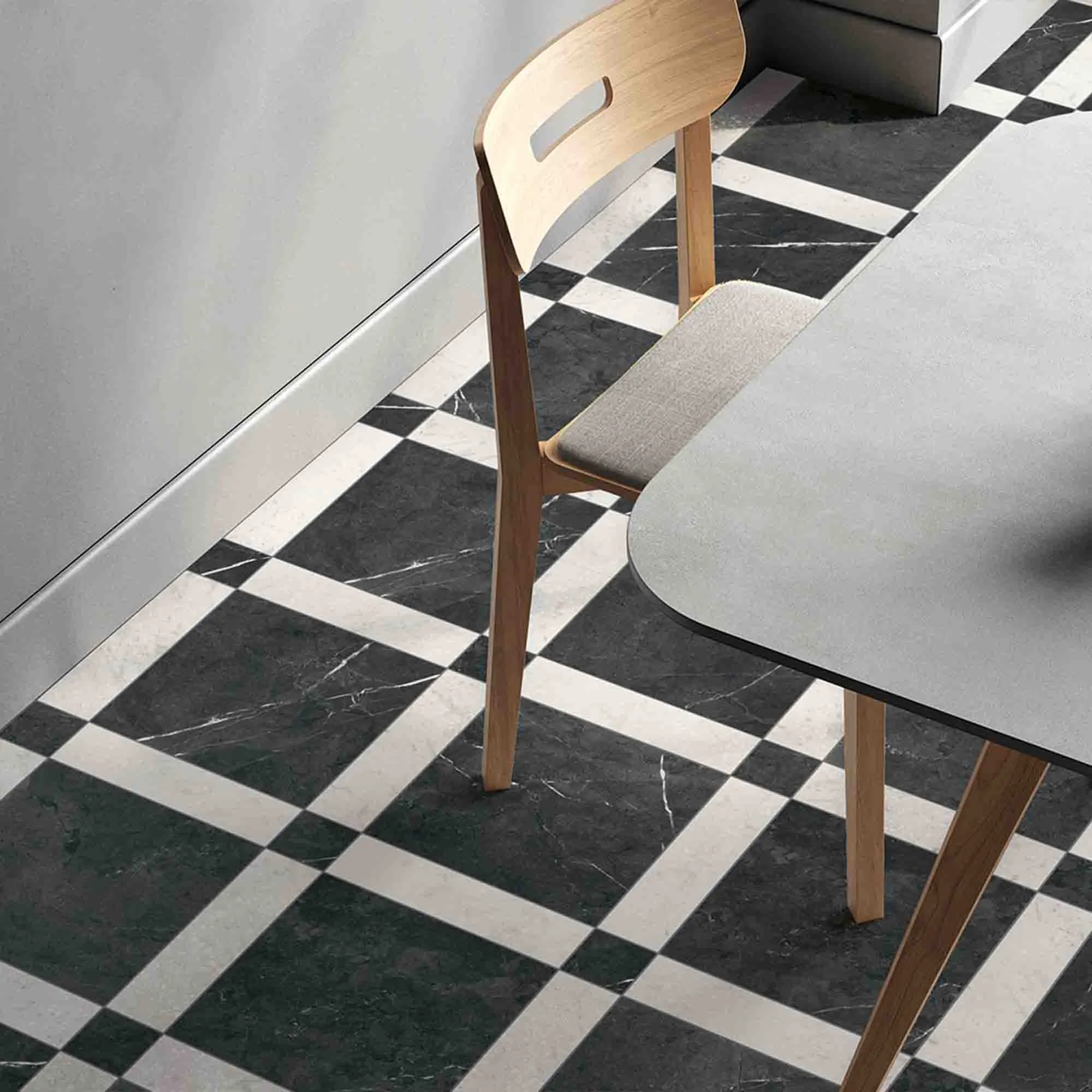 Chester Nero Marquina Marble Effect Porcelain Tile 7.5x7.5cm Matt