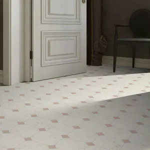 Chester Octagona Bianco Di Asiago Marble Effect Porcelain Tile 20x20cm Matt