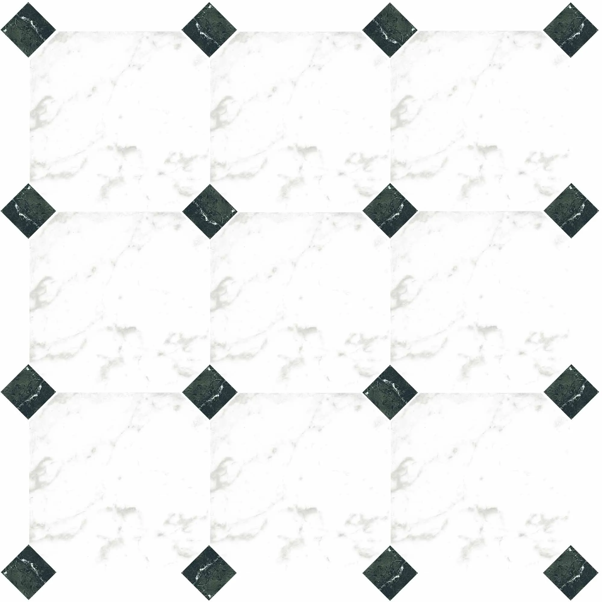Chester Octagona Carrara Marble Effect Porcelain Tile 20x20cm Matt