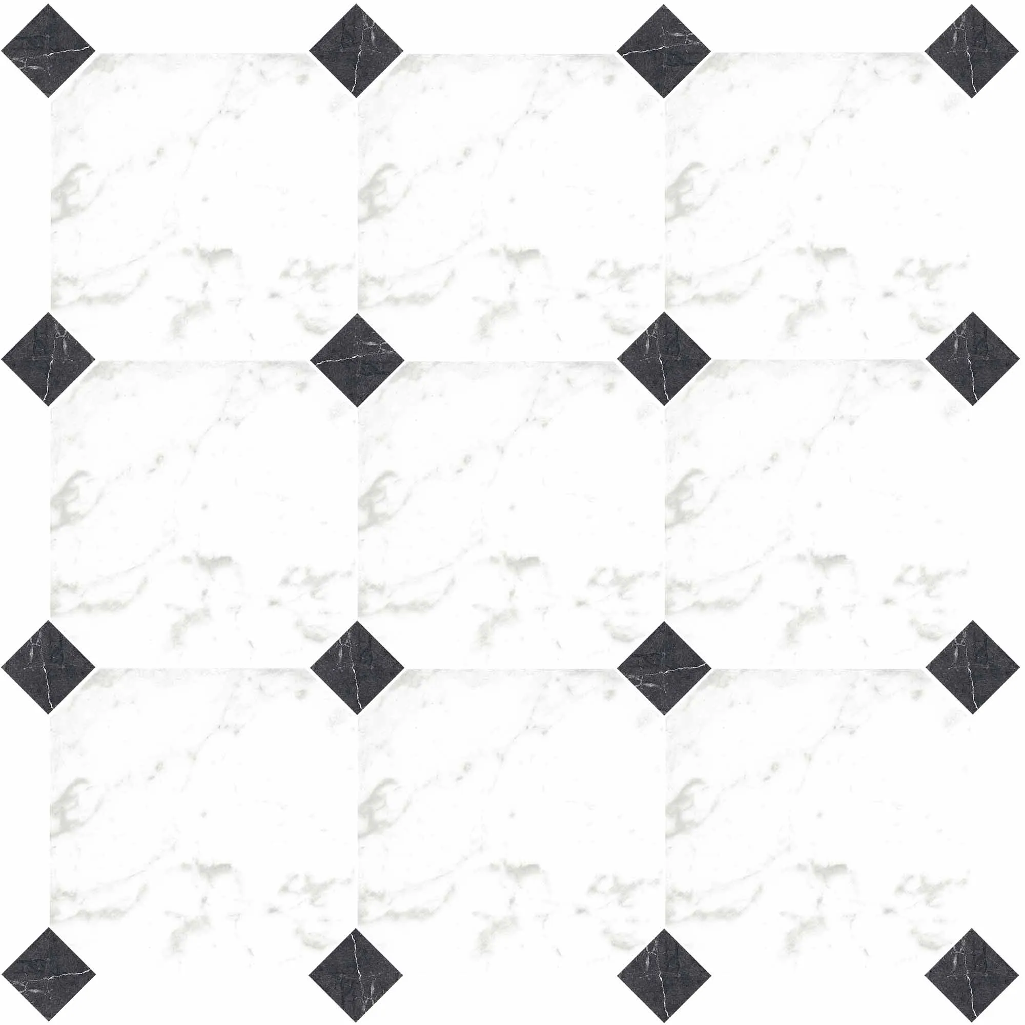 Chester Octagona Carrara Marble Effect Porcelain Tile 20x20cm Matt