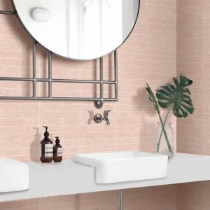Chester Rosa Perlino Marble Effect Porcelain Tile 7.5x30cm Matt