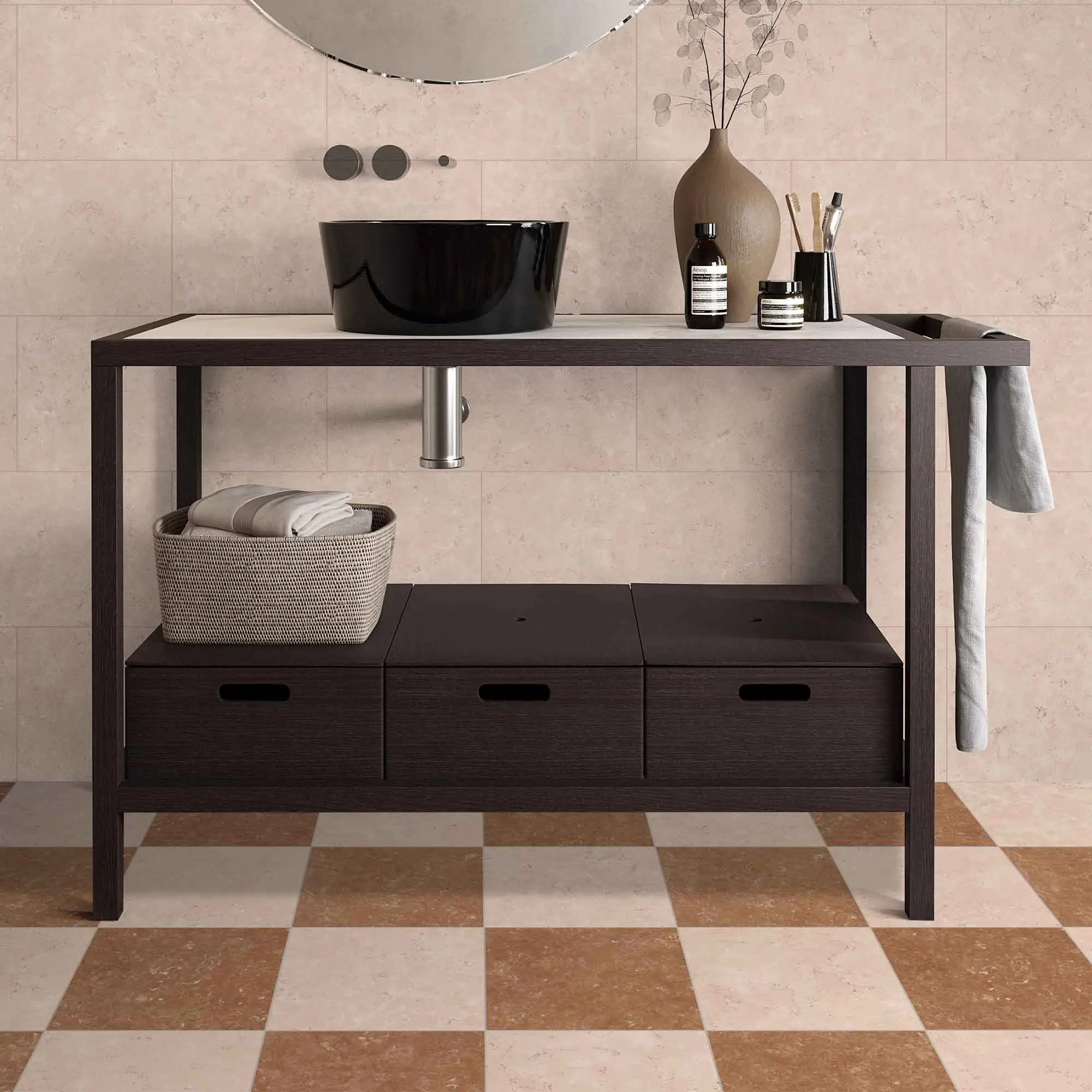 Chester Rosso Verona Marble Effect Porcelain Tile 30x30cm Matt