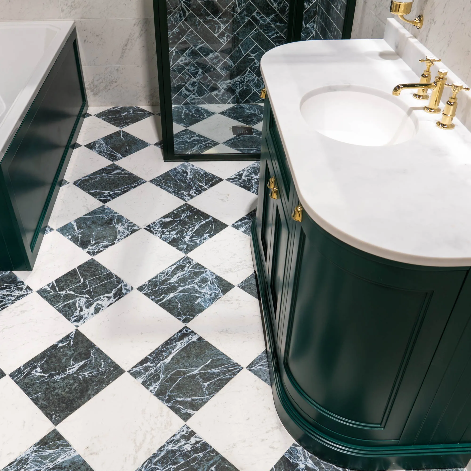 Chester Verde Alpi Marble Effect Porcelain Tile 30x30cm Matt