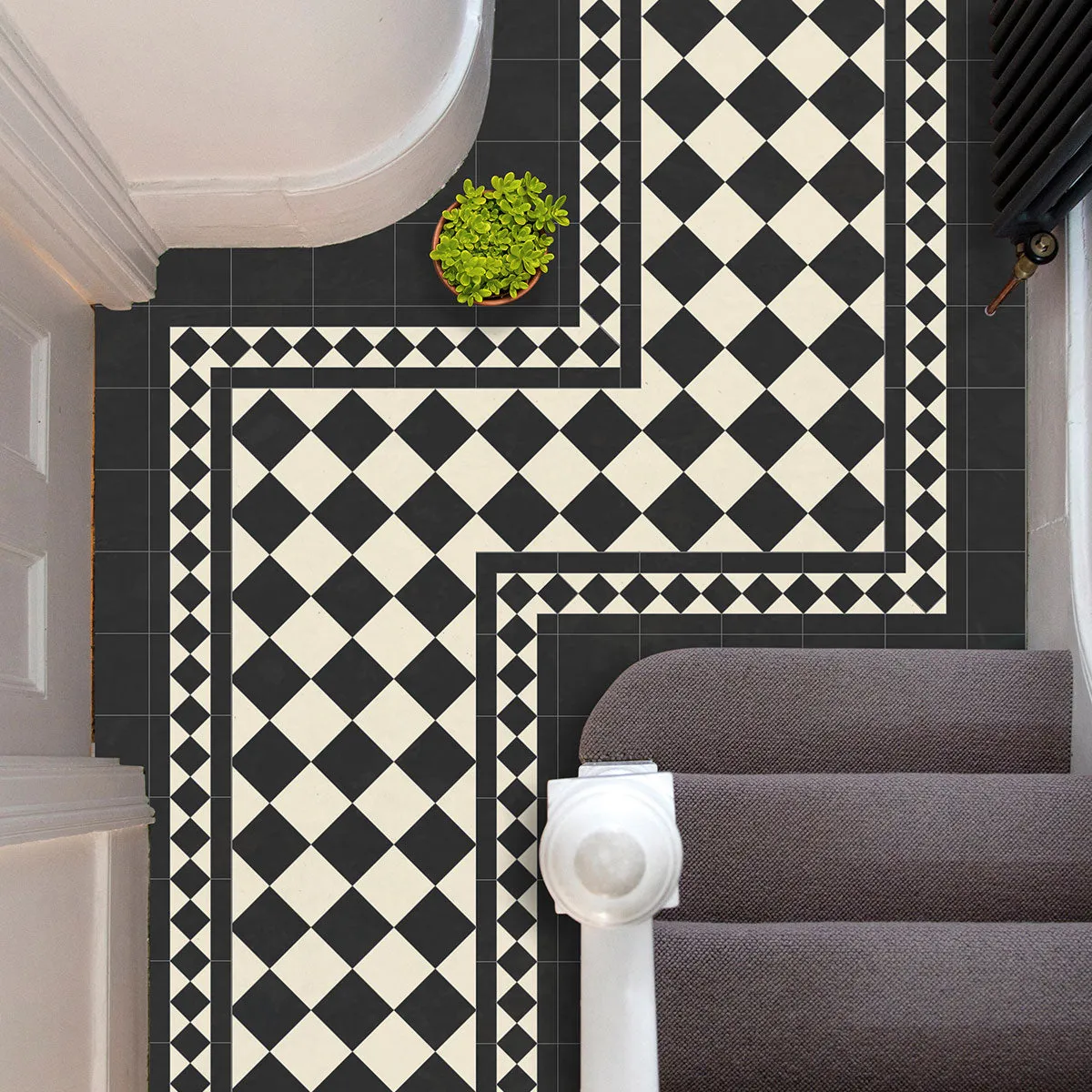 Classic Victorian White Porcelain Tile 10x10cm Matt