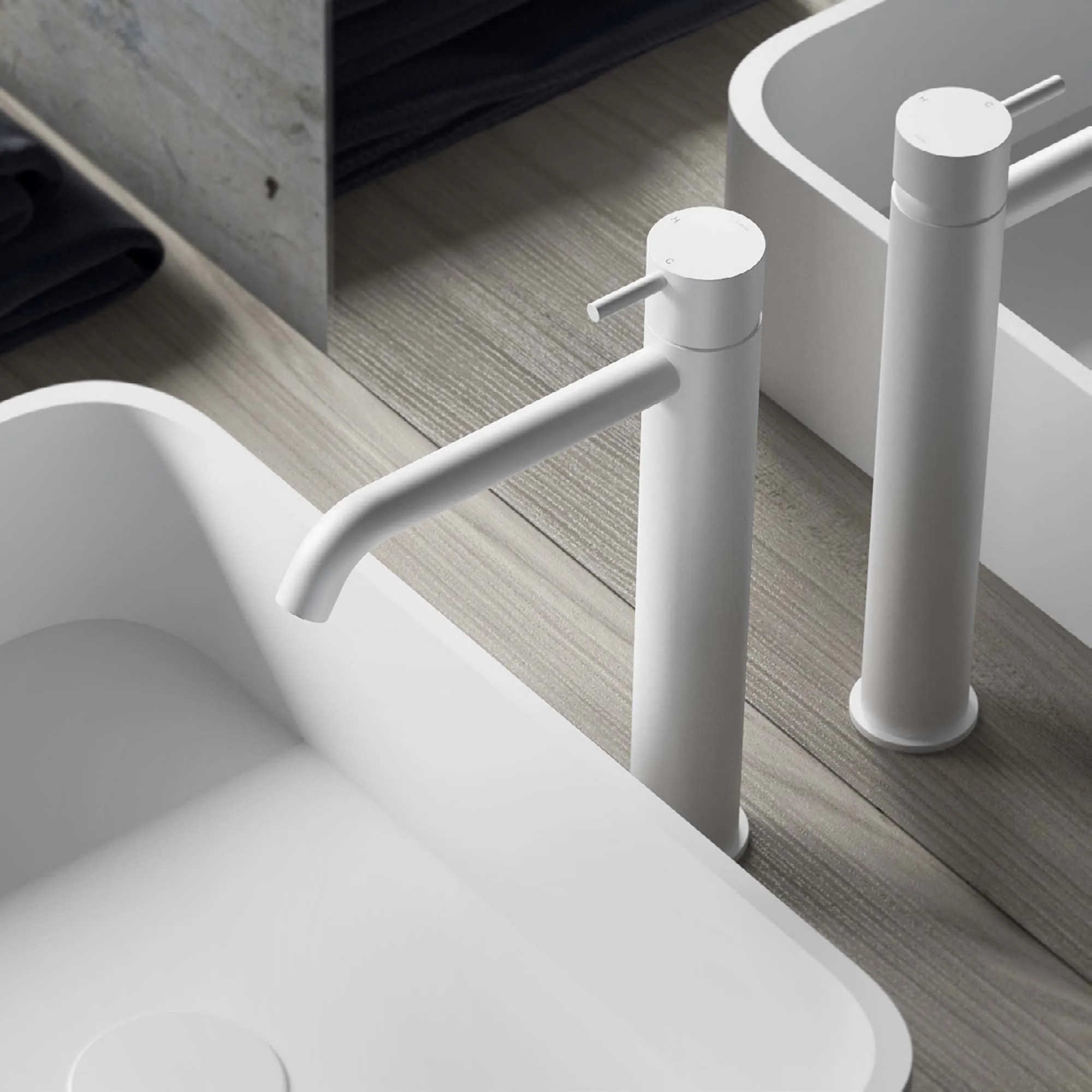 Cobber 286 Tall Basin Mixer Tap Curved Spout Monobloc