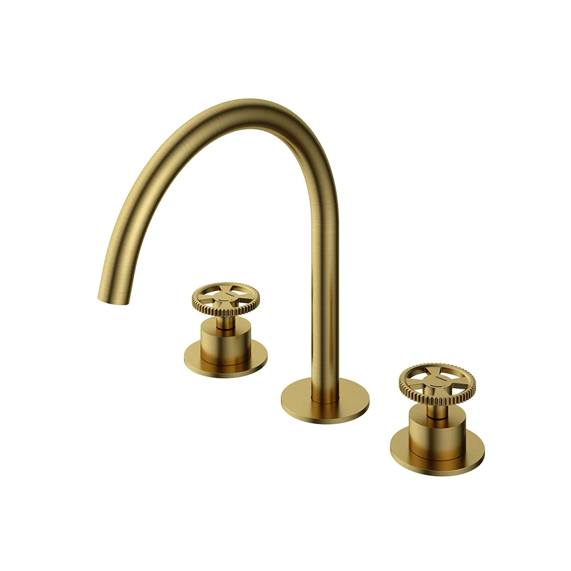 Cobber 3 Hole Deck Mounted Basin Mixer Tap with Wheel Handles