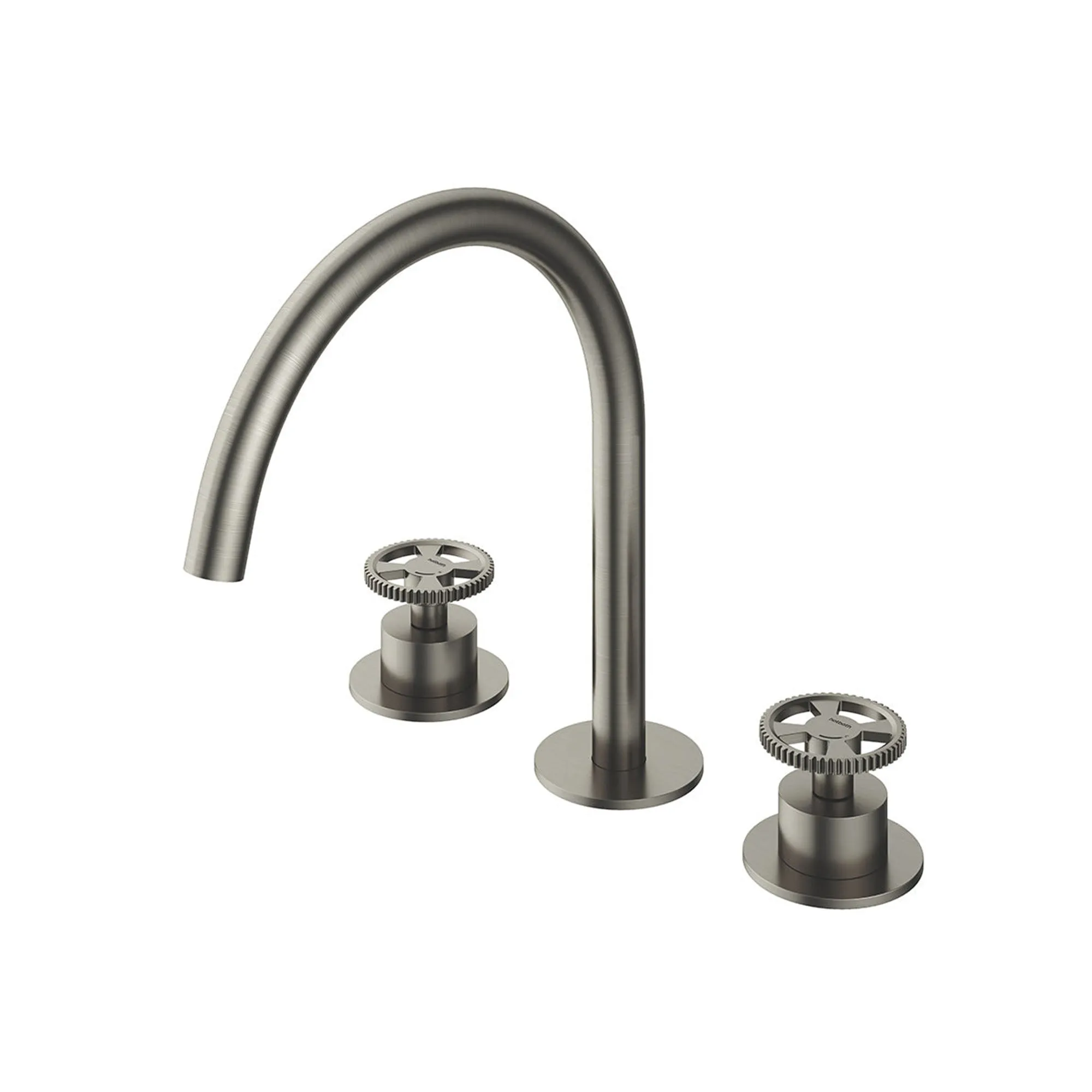 Cobber 3 Hole Deck Mounted Basin Mixer Tap with Wheel Handles