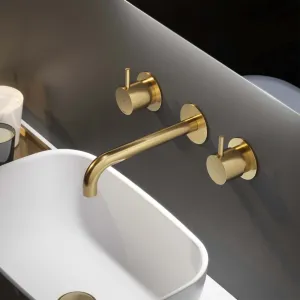 Cobber 3 Hole Wall Mounted Basin Mixer Tap