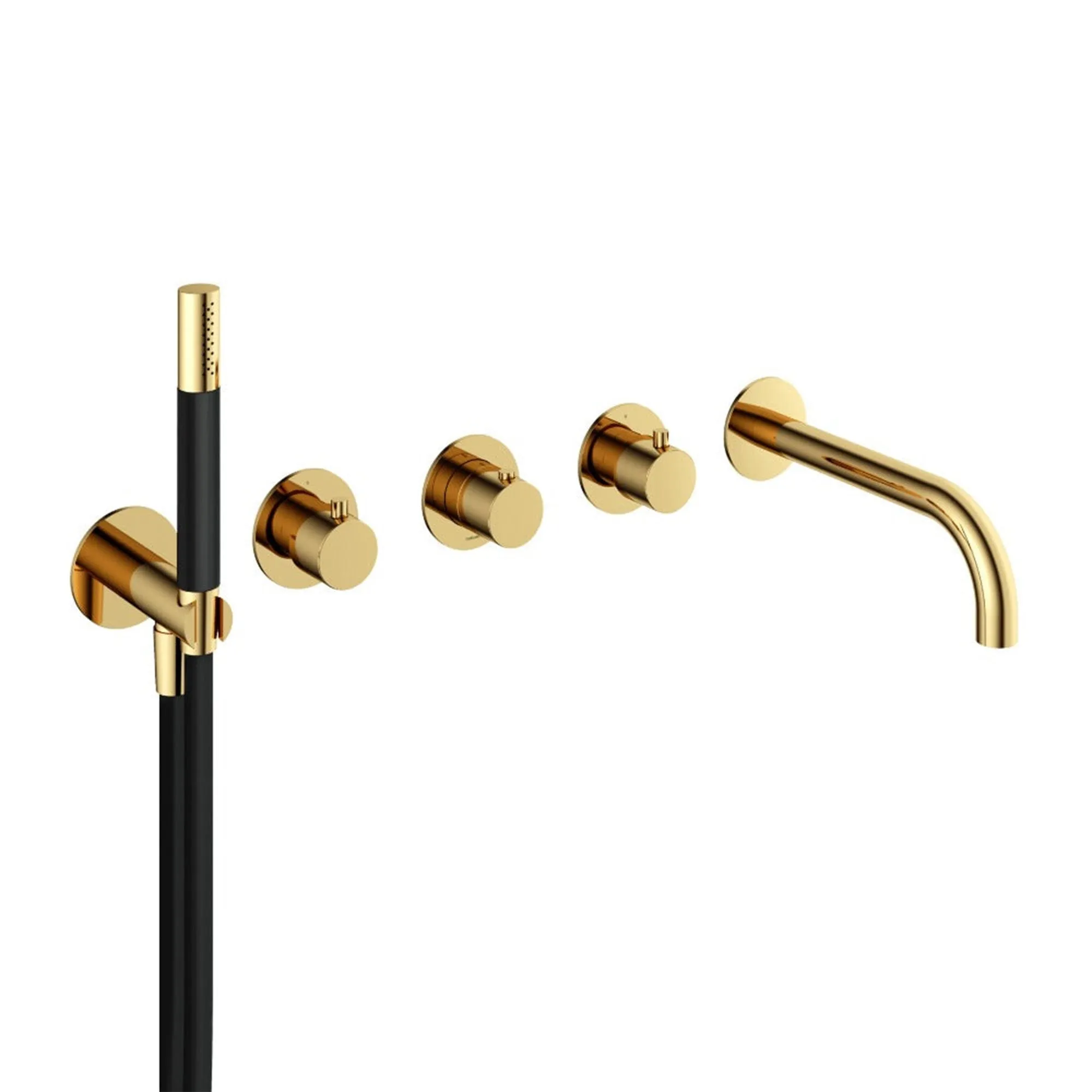 Cobber 5 Hole Wall Mounted Bath Filler with Spout & Handset