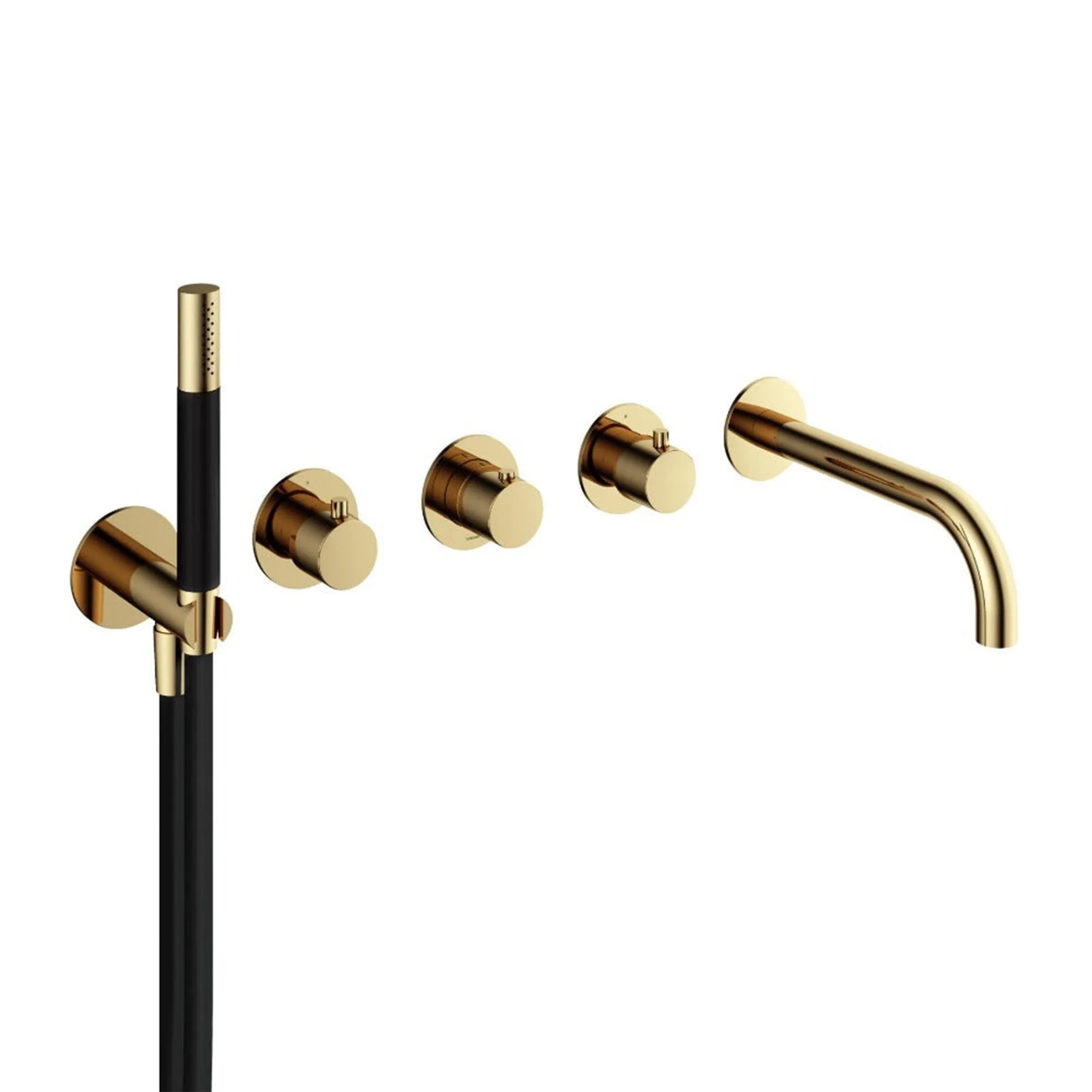 Cobber 5 Hole Wall Mounted Bath Filler with Spout & Handset
