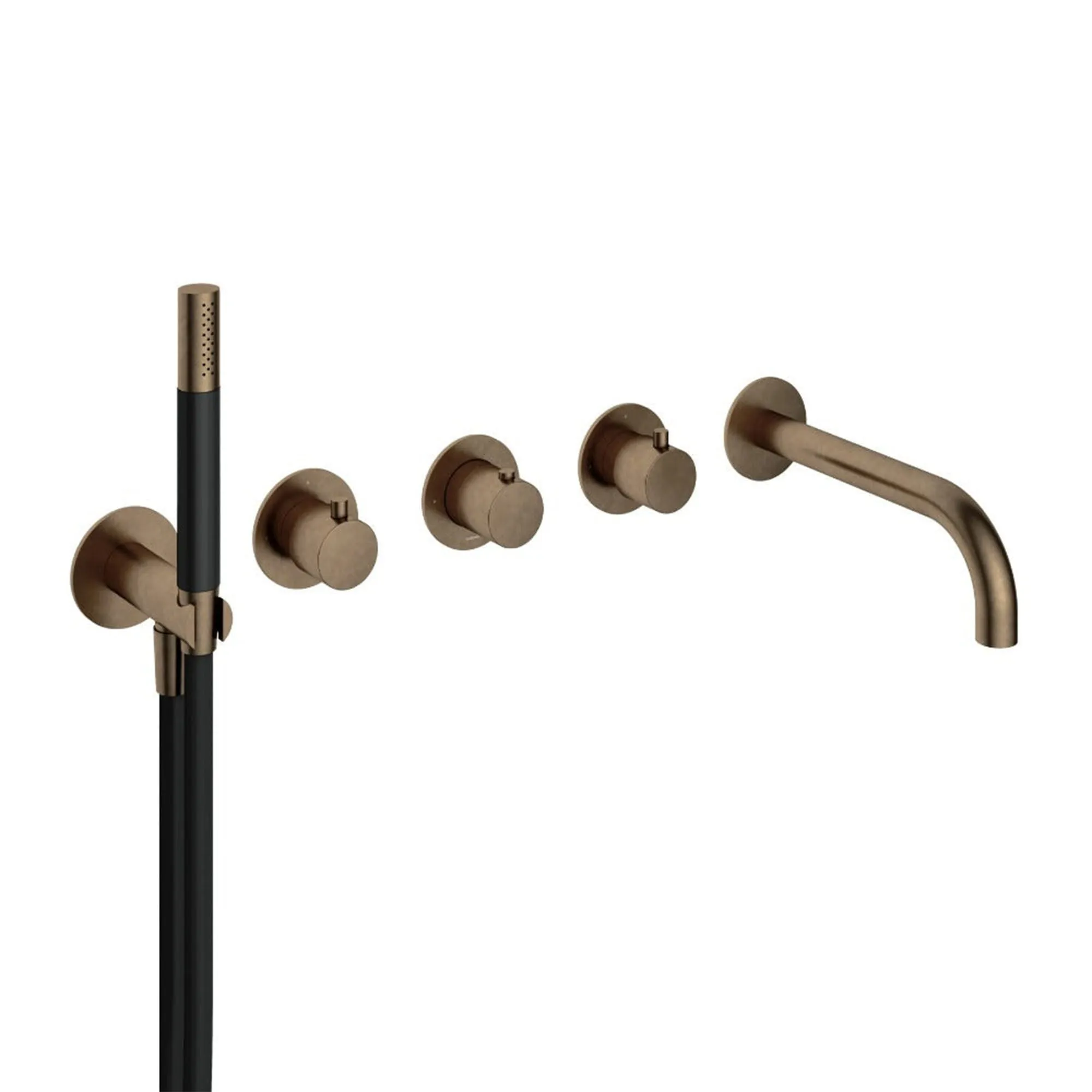 Cobber 5 Hole Wall Mounted Bath Filler with Spout & Handset