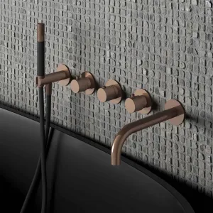 Cobber 5 Hole Wall Mounted Bath Filler with Spout & Handset