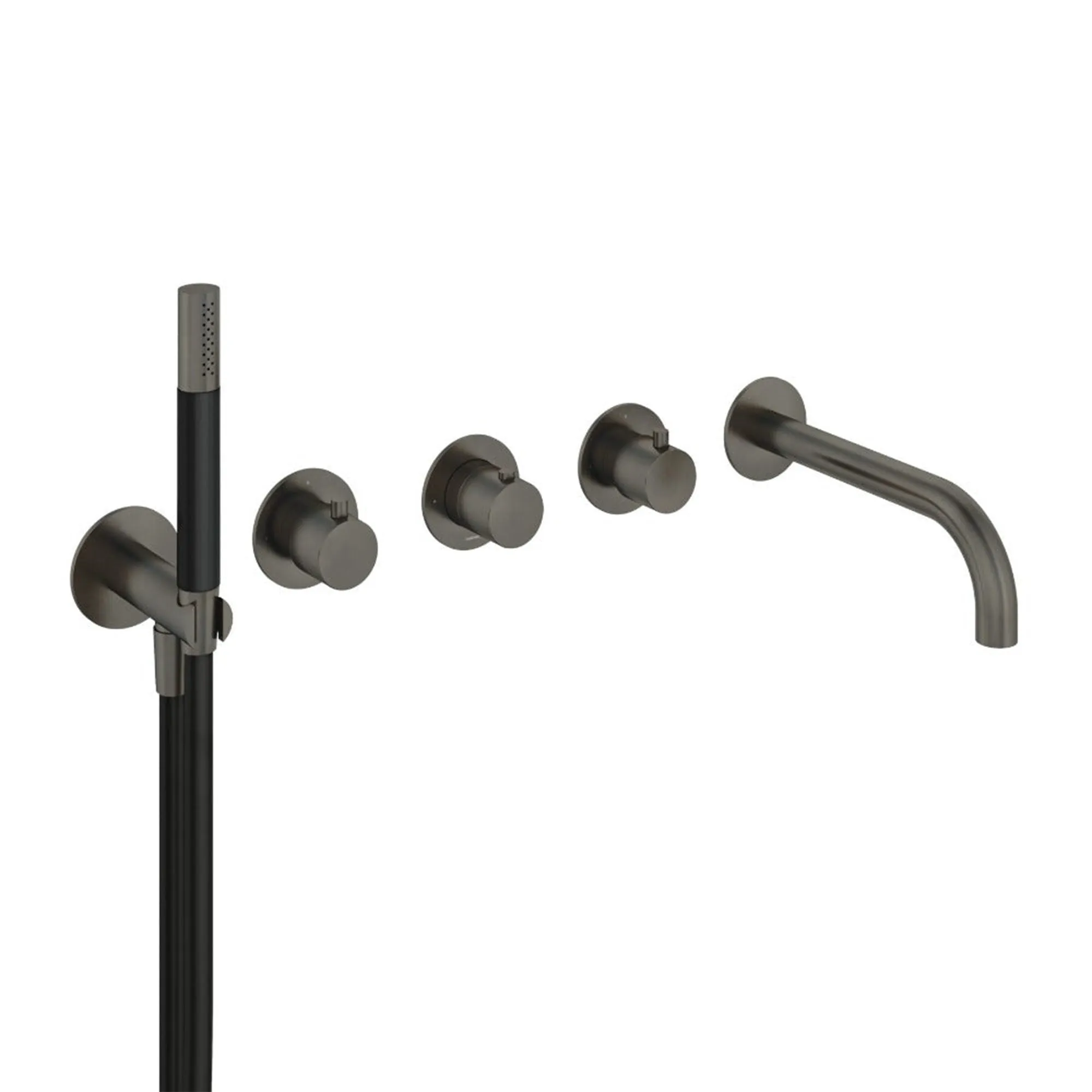 Cobber 5 Hole Wall Mounted Bath Filler with Spout & Handset