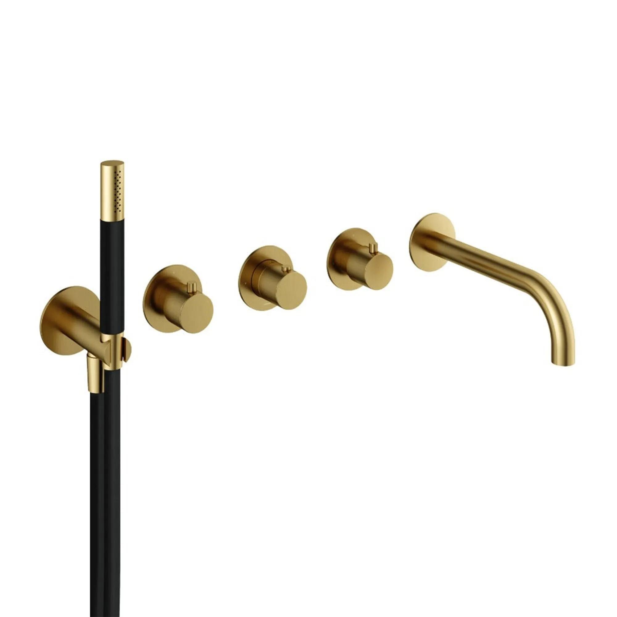Cobber 5 Hole Wall Mounted Bath Filler with Spout & Handset