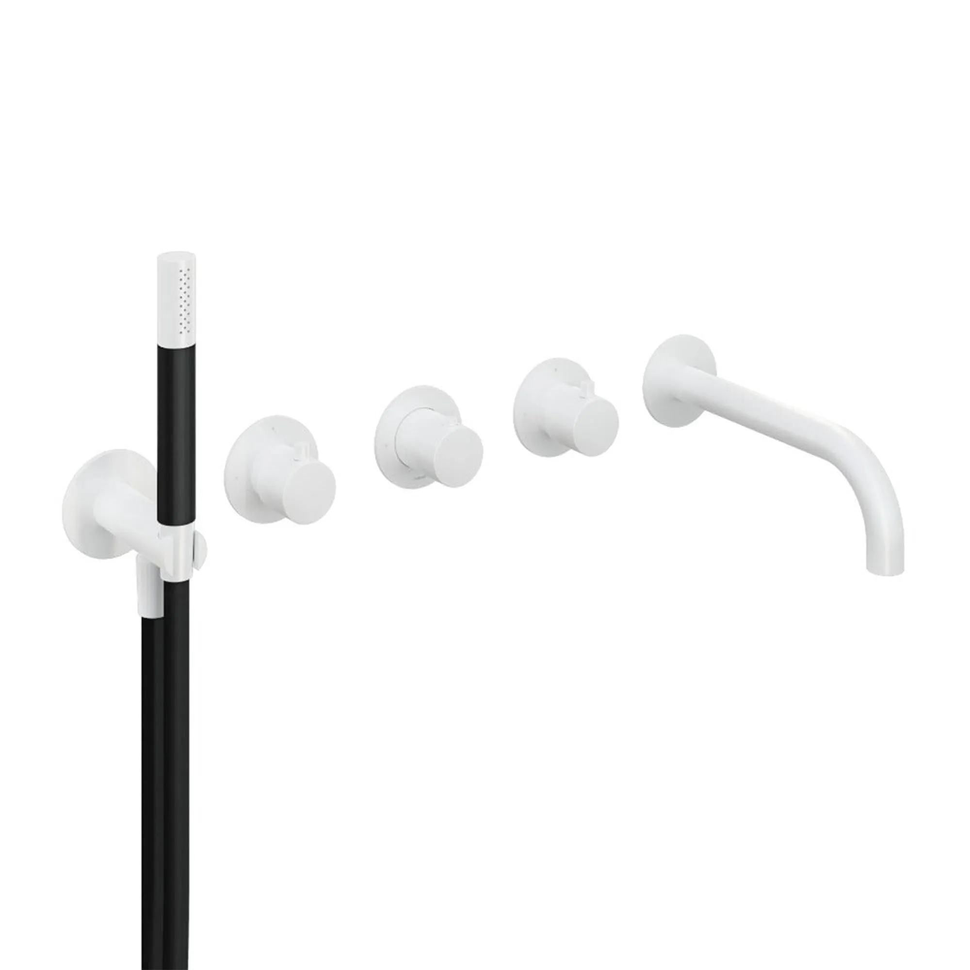 Cobber 5 Hole Wall Mounted Bath Filler with Spout & Handset