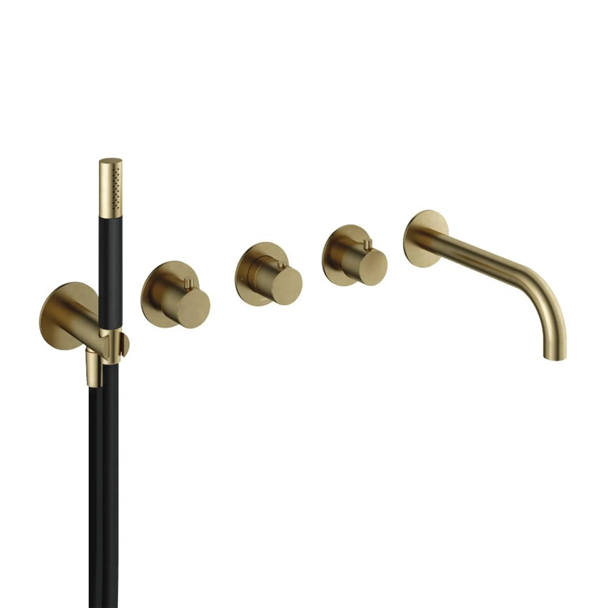 Cobber 5 Hole Wall Mounted Bath Filler with Spout & Handset