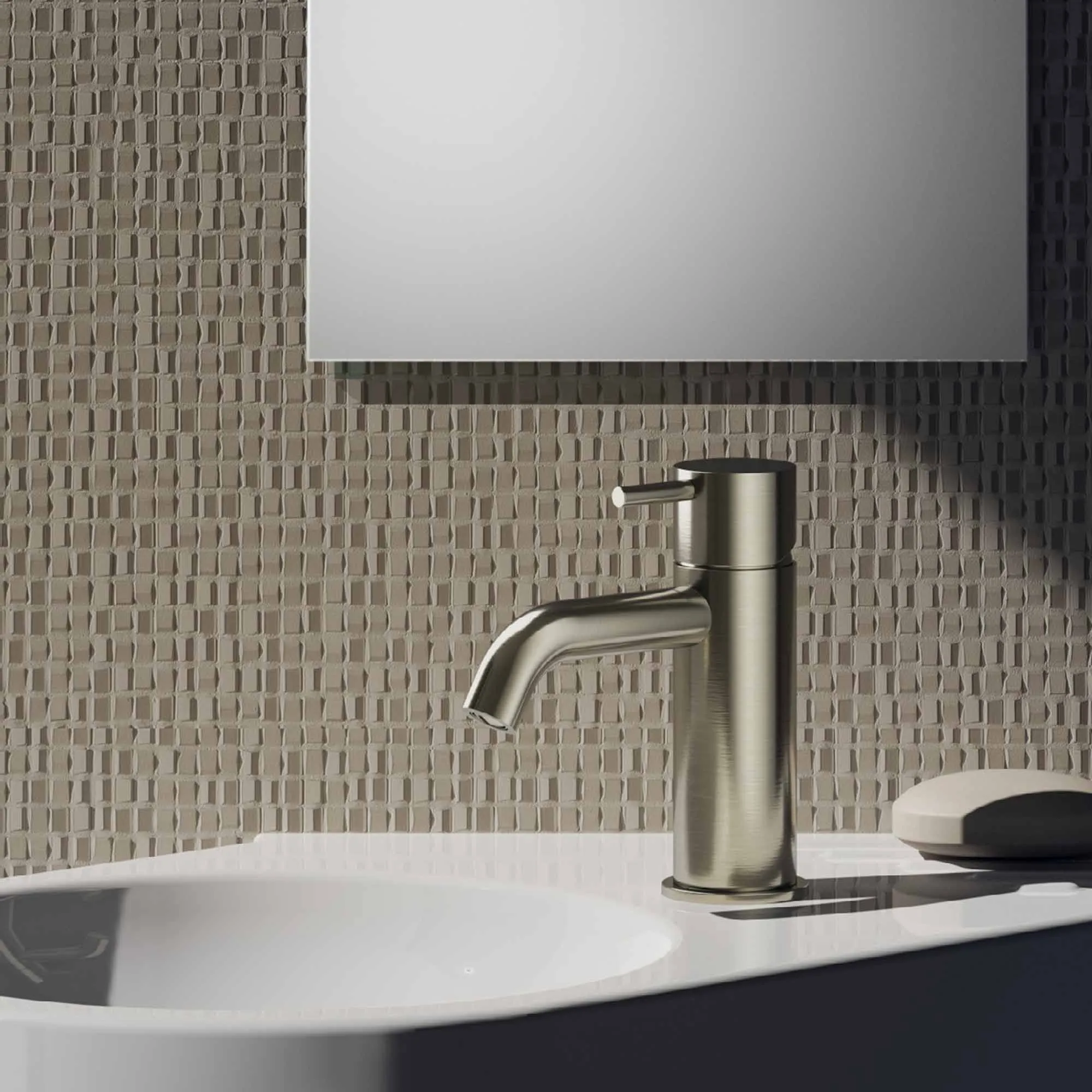 Cobber Basin Mixer Tap Curved Spout Monobloc