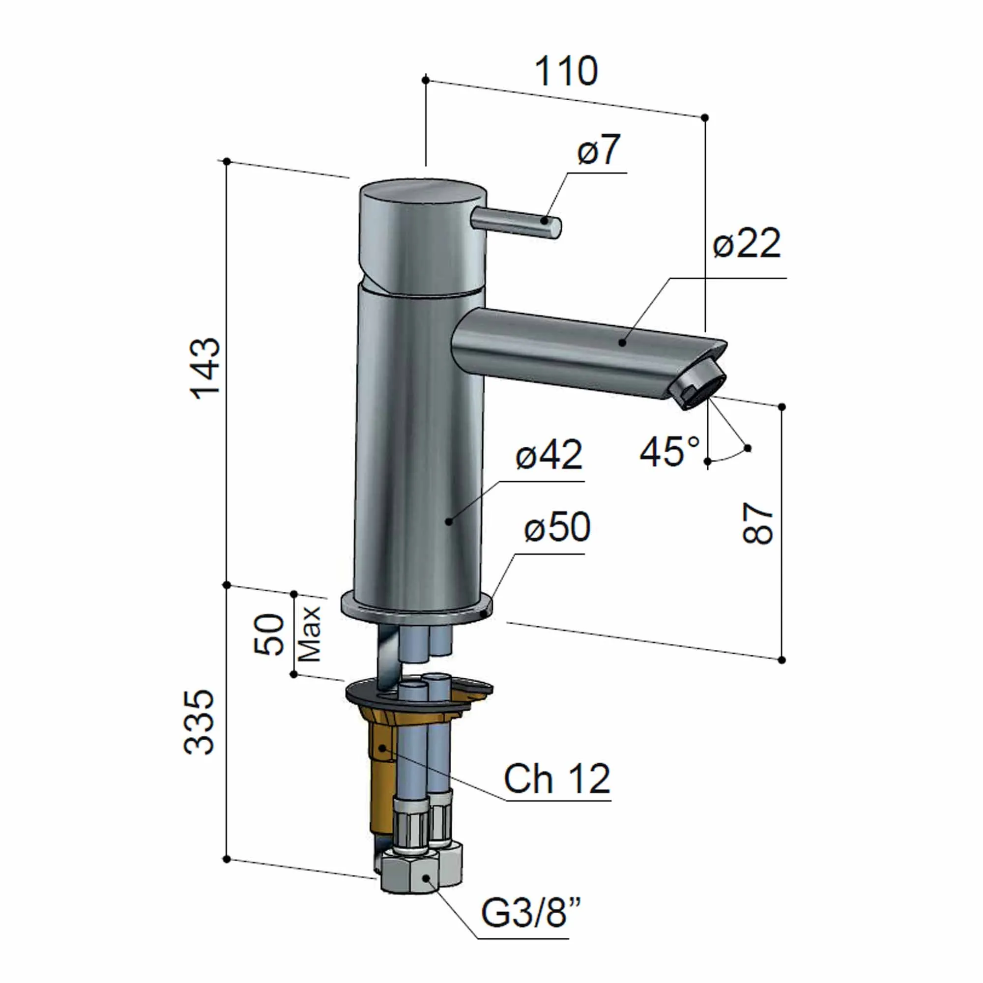 Cobber Basin Mixer Tap Monobloc