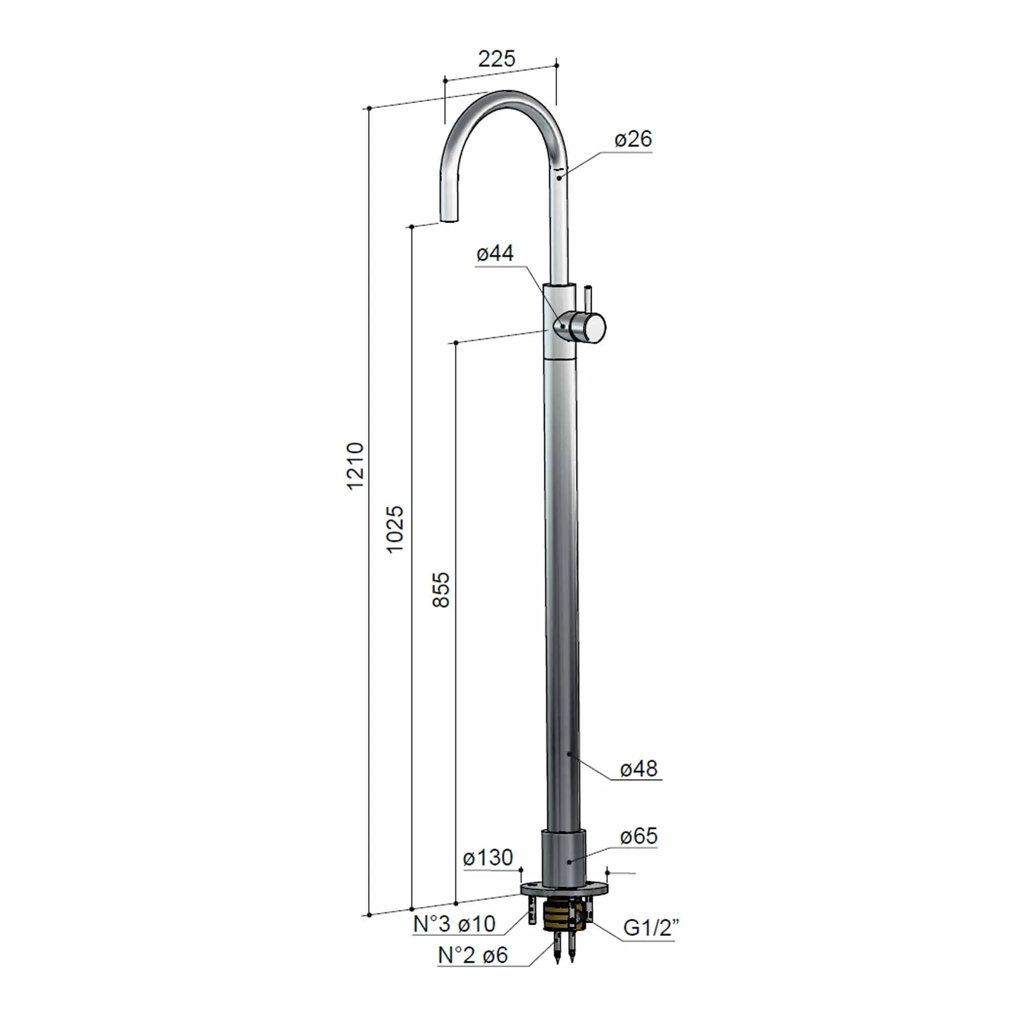 Cobber Floorstanding Basin Mixer Tap